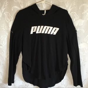 Puma Black Lightweight Hi Low Hoodie